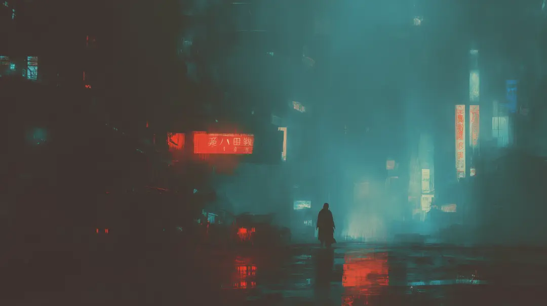 未来都市夜景科幻感