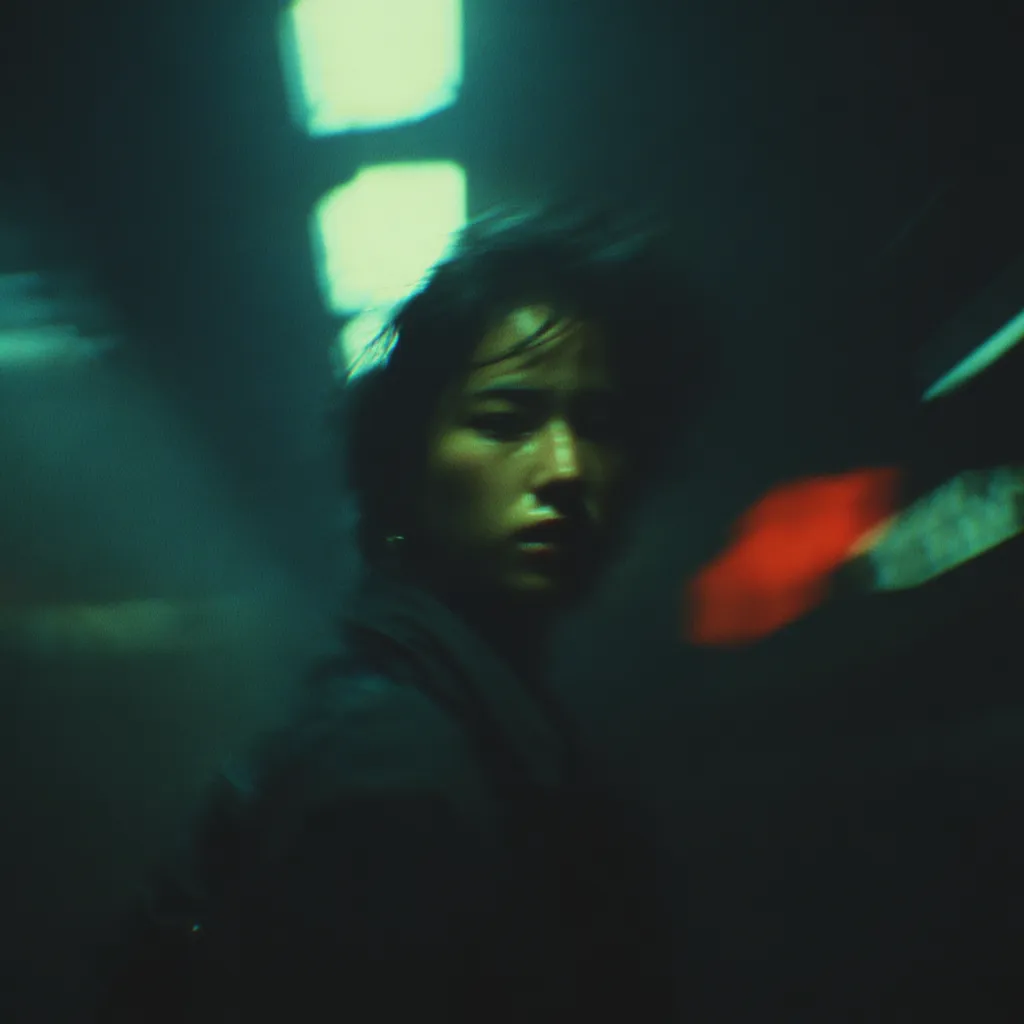 夜晚街头女性肖像