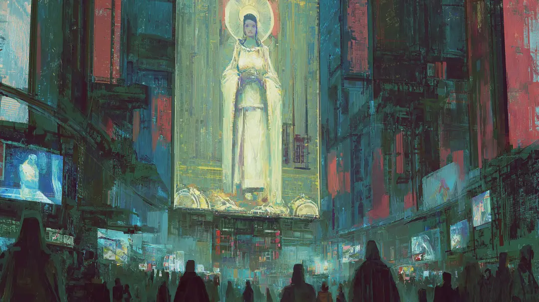 未来城市景观绘画